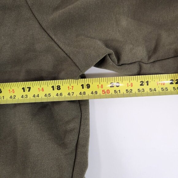 Puma Hooded Full Zip Sweatshirt Mens Size Medium Olive Green Black Stripe Logo - Picture 9 of 9